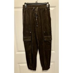 Zara Brown Size Small Faux Suede Jogger Cargo Pants‎ Women’s